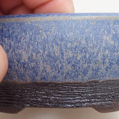 Keramická bonsai miska 10 x 10 x 4 cm, barva modrá - 2
