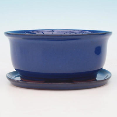 Bonsai miska + podmiska H 30 - miska 12 x 10 x 5 cm, podmiska 12 x 10 x 1 cm, modrá - 2