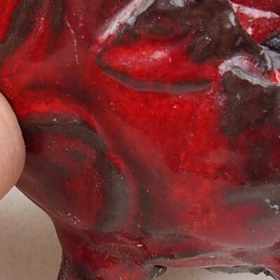 Keramická Skořápka  7 x 6,5 x 6 cm , barva červená - 2
