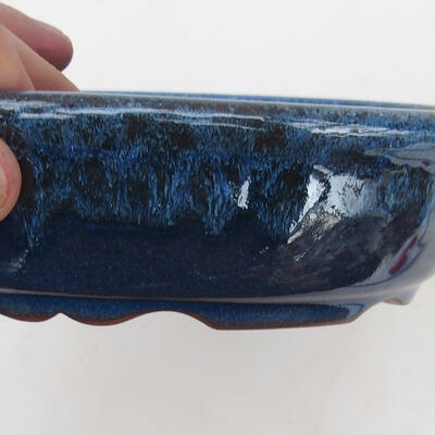Bonsai miska 18,5 x 14,5 x 4,5 cm, barva modrá - 2