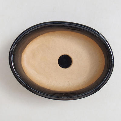 Bonsai miska podmiska H04 - miska 10 x 7,5 x 3,5 cm, podmiska 10 x 7,5 x 1 cm, čierna lesklá - 2