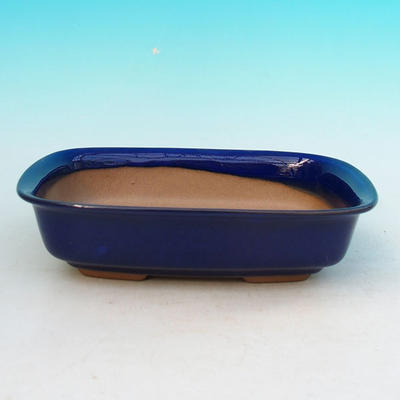 Bonsai miska + podmiska H02 - miska 19 x 13,5 x 5 cm, podmiska 17 x 12 x 1 cm, modrá  - 2
