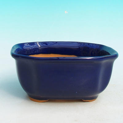 Bonsai miska + podmiska H32 - miska 12,5 x 10,5 x 6 cm, podmiska 12,5 x 10,5 x 1 cm, modrá - 2