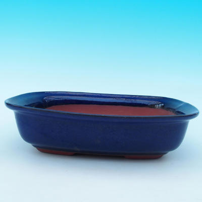 Bonsai miska + podmiska H09 - miska 31 x 21 x 8 cm, podmiska 28 x 19 x 1,5 cm, modrá - 2