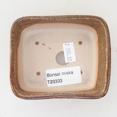 Keramická bonsai miska 9,5 x 8 x 3,5  cm, barva hnědozelená - 3