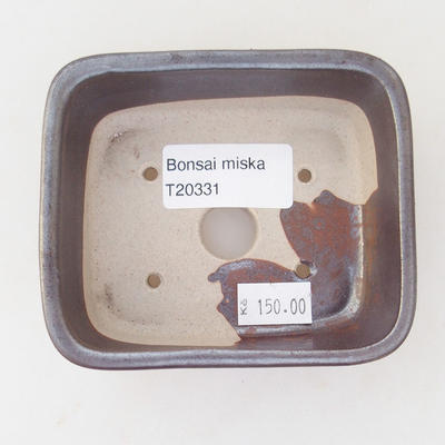 Keramická bonsai miska 9,5 x 8 x 3,5  cm, barva hnědá - 3