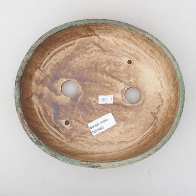 Keramická bonsai miska 22,5 x 19,5 x 5 cm, barva zelená - 3