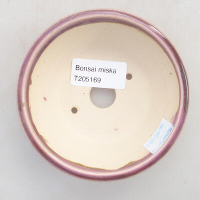 Keramická bonsai miska 10 x 10 x 3,5 cm, barva fialová - 3