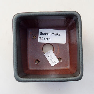 Keramická bonsai miska 8 x 8 x 5,5 cm, barva šedá - 3