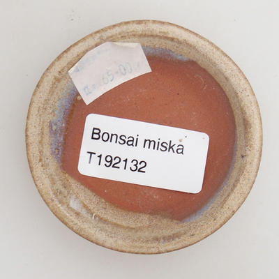 Keramická bonsai miska 6,5 x 6,5 x 1,5  cm, barva béžová - 3