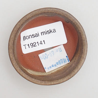 Keramická bonsai miska 6 x 6 x 1,5  cm, barva hnědá - 3