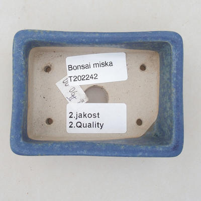 Keramická bonsai miska 9,5 x 7 x 3,5 cm, barva modrá - 2.jakost - 3