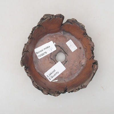 Keramická bonsai miska 13 x 13 x 3,5 cm, barva režná - 2.jakost - 3