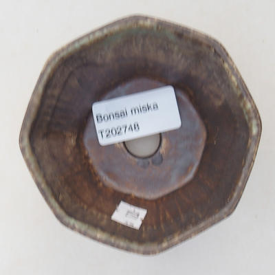 Keramická bonsai miska 8,5 x 8,5 x 5,5 cm, barva hnědá - 3