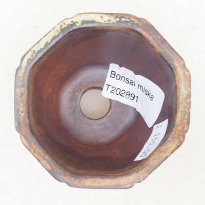 Keramická bonsai miska 7 x 7 x 6 cm, barva hnědozelená - 3