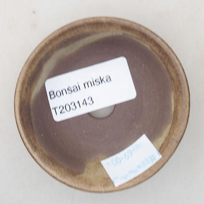 Keramická bonsai miska 7 x 7 x 2 cm, barva hnědá - 3
