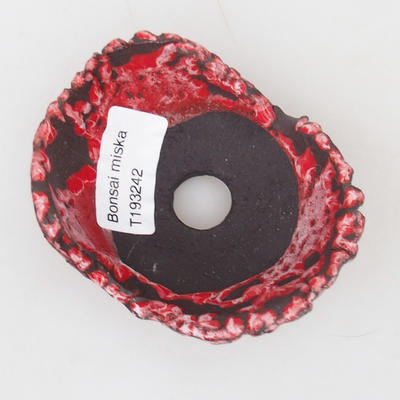 Keramická Skořápka 8 x 7 x 4,5 cm, barva červeno-bílá - 3