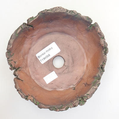 Keramická bonsai miska 14 x 14 x 5  cm, barva hnědozelená - 3