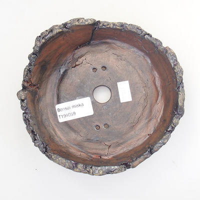 Keramická bonsai miska 14 x 14 x 5  cm, barva hnědofialová - 3