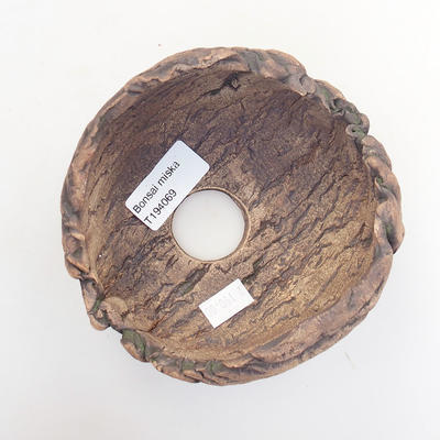 Keramická bonsai miska 12 x 10 x 8  cm, barva hnědozelená - 3