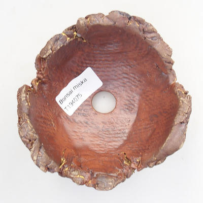 Keramická bonsai miska 10 x 10 x 6,5  cm, barva hnědožlutá - 3