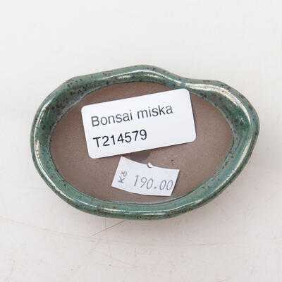 Keramická bonsai miska 7,5 x 5,5 x 2,5 cm, barva zelená - 3