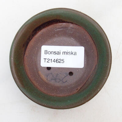 Keramická bonsai miska 8,5 x 8,5 x 3,5 cm, barva zelená - 3