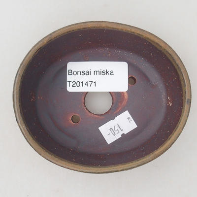 Keramická bonsai miska 10 x 8,5 x 3,5 cm, barva hnědá - 3