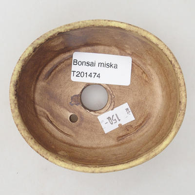 Keramická bonsai miska 10 x 8,5 x 3,5 cm, barva hnědožlutá - 3