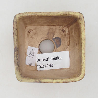 Keramická bonsai miska 6,5 x 6,5 x 5 cm, barva hnědožlutá - 3