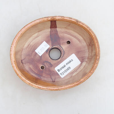 Keramická bonsai miska 12 x 10 x 3,5 cm, barva růžovohnědá - 3