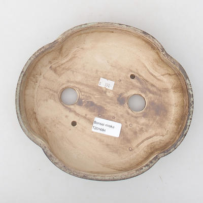Keramická bonsai miska 22 x 19,5 x 5 cm, barva hnědá - 3