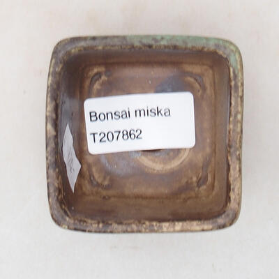 Keramická bonsai miska 6 x 6 x 4 cm, barva hnědá - 3