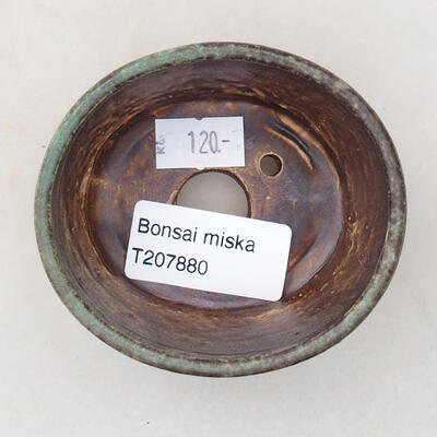 Keramická bonsai miska 7,5 x 6,5 x 3,5 cm, barva zelenohnědá - 3