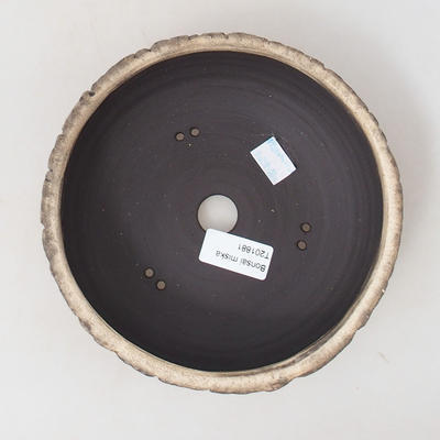 Keramická bonsai miska 17,5 x 17,5 x 5,5 cm, barva praskaná režná - 3