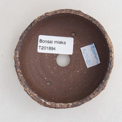 Keramická bonsai miska 9 x 9 x 4 cm, barva praskaná režná - 3
