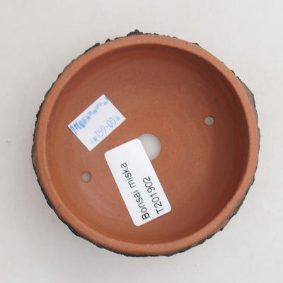 Keramická bonsai miska 9,5 x 9,5 x 3 cm, barva praskaná režná - 3