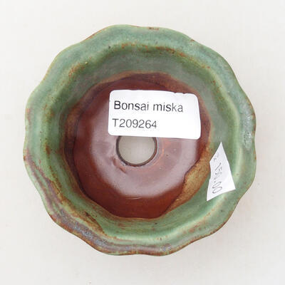 Keramická bonsai miska 8 x 8 x 4,5 cm, barva zelená - 3