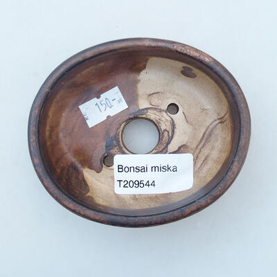 Keramická bonsai miska 9 x 7,5 x 3,5 cm, barva hnědá - 3