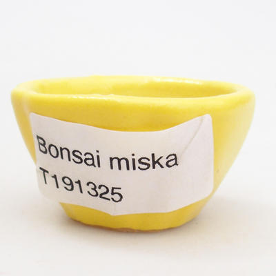 Mini bonsai miska 4,5 x 4,5 x 2,5 cm, barva žlutá - 4